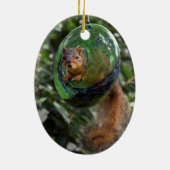 Eekhoorn hangt rond keramisch ornament (Achterkant)