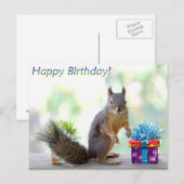 Eekhoorn Happy Birthday! Briefkaart (Voorkant / Achterkant)