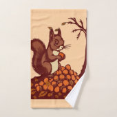 Eekhoorn herfst badset bad handdoek (Handdoek)