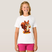 Eekhoorn herfst boslandschap t-shirt (Voorkant volledig)