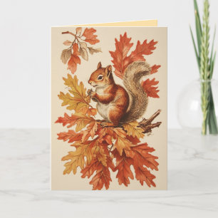 Eekhoorn Herfst Wenskaart Kaart