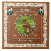 Eekhoorn - Het verzamelen van keramische Tegel Tegeltje (Voorkant)