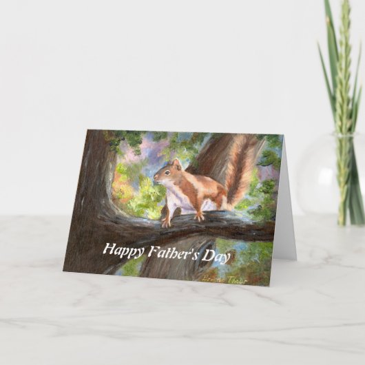 Eekhoorn Hier zie je je Vaderdag kaart (Voorkant)
