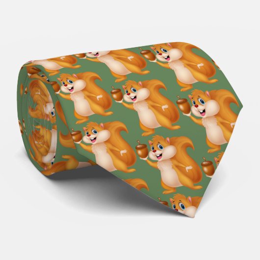 Eekhoorn Holding Acorn Stropdas (Opgerold)