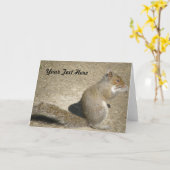 Eekhoorn Hongerig Horatio Custom Wenskaart Kaart (Gele Bloem)