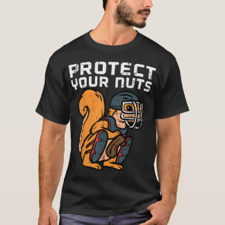 Eekhoorn Honkbal Catcher Bescherm Je Noten Jongens T-shirt