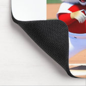 eekhoorn, honkbal spelen op muismat (Hoek)