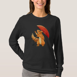 Eekhoorn Houding Umbrella Squirrel Enthusiast T-shirt