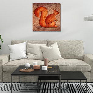 Eekhoorn - hout foto afdruk