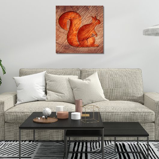 Eekhoorn - hout foto afdruk