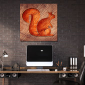 Eekhoorn - hout poster