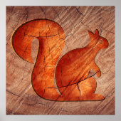 Eekhoorn - hout poster (Voorkant)