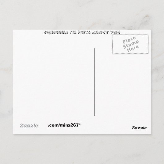 Eekhoorn: Ik ben gek op jou! Briefkaart (Achterkant)