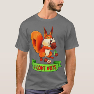 Eekhoorn Ik hou van noten 1 T-shirt