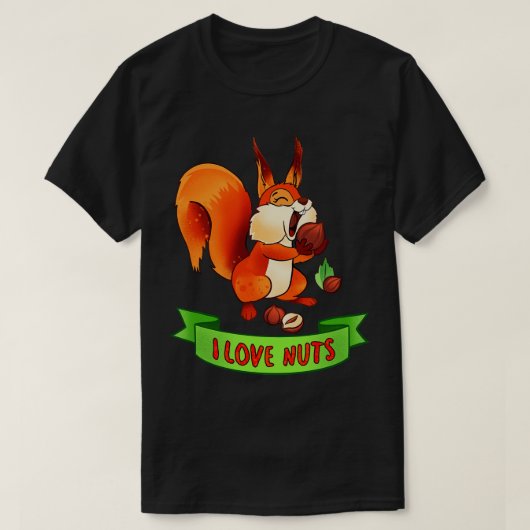 Eekhoorn Ik hou van noten 2 T-shirt (Design voorkant)