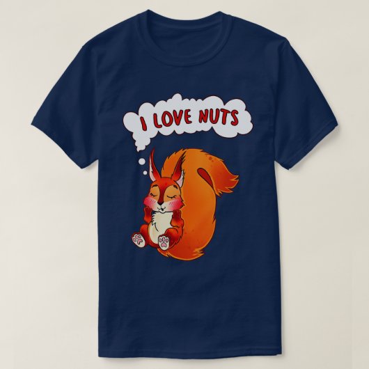 Eekhoorn Ik hou van noten T-shirt (Design voorkant)