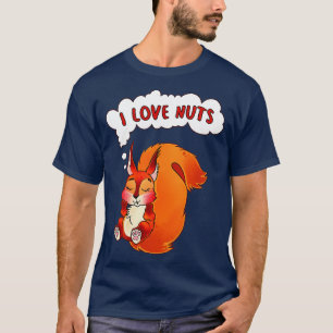 Eekhoorn Ik hou van noten T-shirt