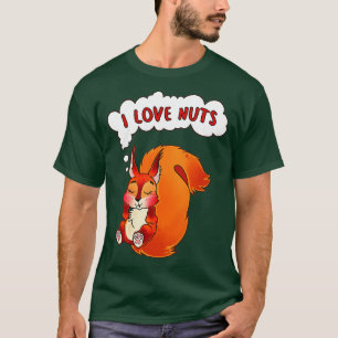 Eekhoorn Ik hou van noten T-shirt