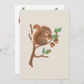 Eekhoorn - Illustratie bos bos bos Bedankkaart (Voorkant / Achterkant)