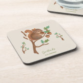 Eekhoorn - Illustratie bos bos bos Bier Onderzetter (Linkerzijde)