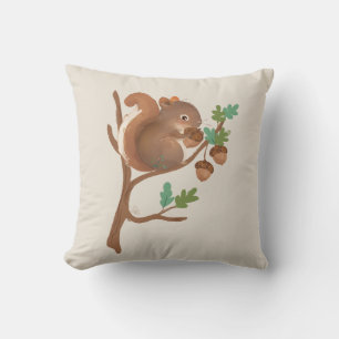 Eekhoorn - Illustratie bos bos bos Kussen