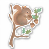 Eekhoorn - Illustratie bos bos bos Sticker (Voorkant)