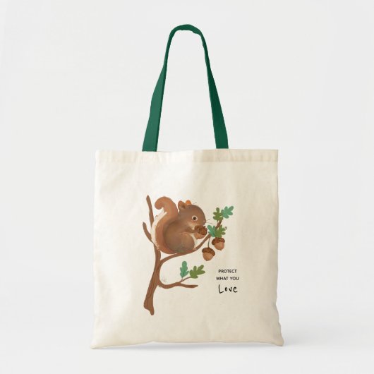 Eekhoorn - Illustratie bos bos bos Tote Bag (Voorkant)