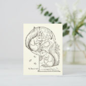  Eekhoorn Illustratie Tekening Briefkaart (Staand voorkant)