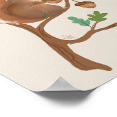 Eekhoorn • Illustratie van bosdier wees gelukkig Poster (Hoek)