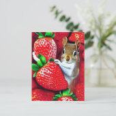 Eekhoorn in aardbeienhemel  briefkaart (Staand voorkant)