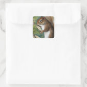 Eekhoorn in aquarel die een boek leest vierkante sticker (Tas)