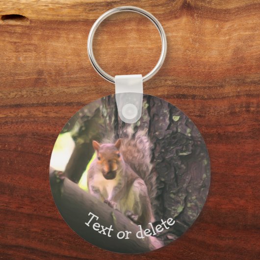 Eekhoorn in boomdierkunst gepersonaliseerd sleutelhanger (Achterkant)