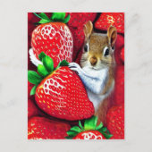 Eekhoorn in de aardbeienhemel briefkaart (Voorkant)