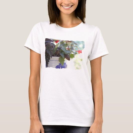 Eekhoorn in de bloempot t-shirt (Voorkant)