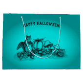 Eekhoorn in de herfst, Happy Halloween. Groot Cadeauzakje (Achterkant)