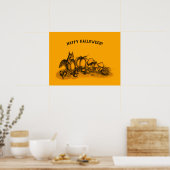 Eekhoorn in de herfst, Happy Halloween. Poster (Keuken)