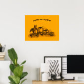 Eekhoorn in de herfst, Happy Halloween. Poster (Thuiskantoor)