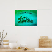 Eekhoorn in de herfst, Happy Halloween. Poster (Keuken)