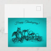 Eekhoorn in de herfst, Happy Thanksgiving! Feestdagenkaart (Voorkant / Achterkant)