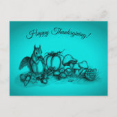 Eekhoorn in de herfst, Happy Thanksgiving! Feestdagenkaart (Voorkant)