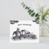 Eekhoorn in de herfst, Happy Thanksgiving! Feestdagenkaart (Staand voorkant)