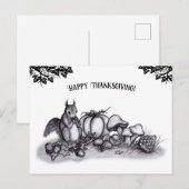 Eekhoorn in de herfst, Happy Thanksgiving! Feestdagenkaart (Voorkant / Achterkant)