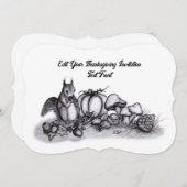 Eekhoorn in de herfst, Happy Thanksgiving! Kaart (Voorkant / Achterkant)