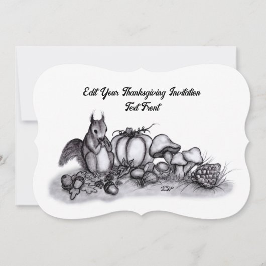 Eekhoorn in de herfst, Happy Thanksgiving! Kaart (Voorkant)