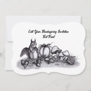 Eekhoorn in de herfst, Happy Thanksgiving! Kaart