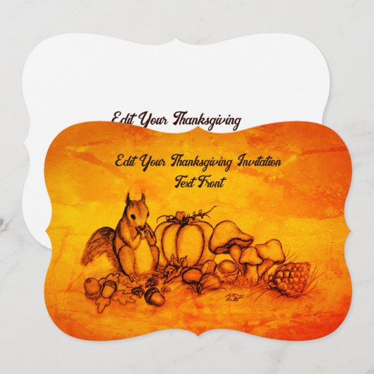 Eekhoorn in de herfst, Happy Thanksgiving! Kaart (Voorkant / Achterkant)