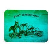 Eekhoorn in de herfst, Happy Thanksgiving! Magneet (Horizontaal)