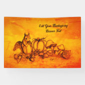 Eekhoorn in de herfst, Happy Thanksgiving! Spandoek (Horizontaal)