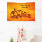 Eekhoorn in de herfst, Happy Thanksgiving! Spandoek (Insitu)