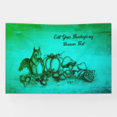 Eekhoorn in de herfst, Happy Thanksgiving! Spandoek (Horizontaal)